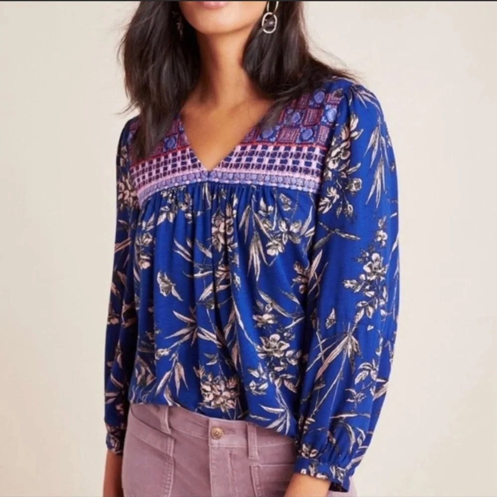 Anthropologie Boho Floral Top - Picture 3 of 15